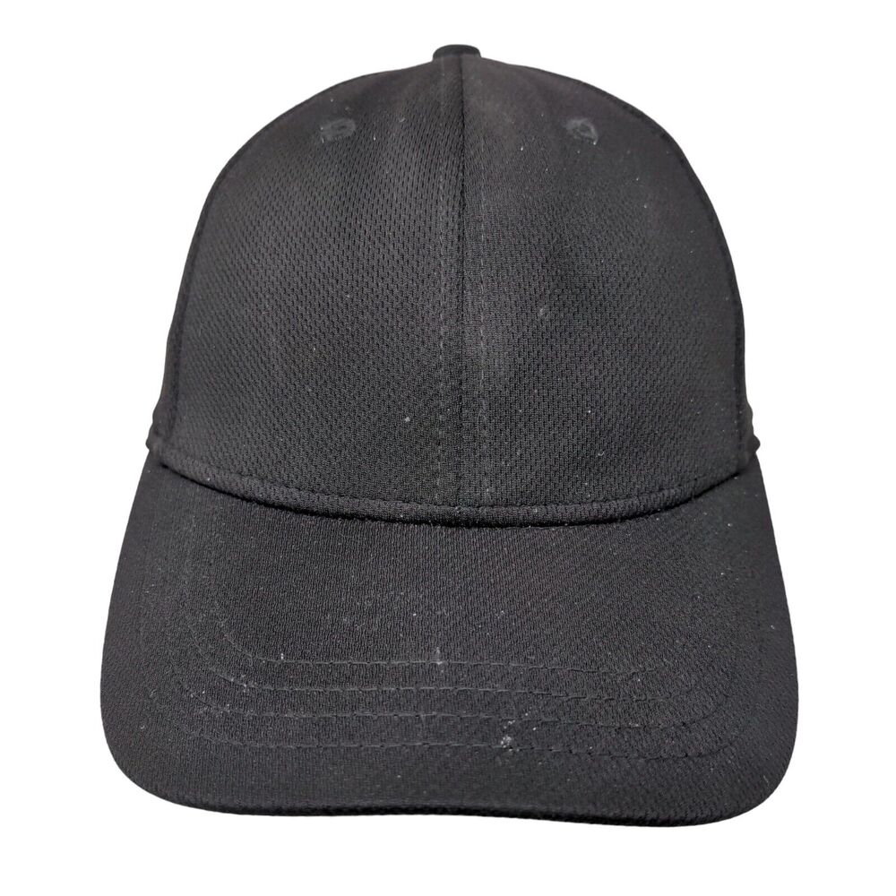 Athletic Works Fitted Hat Rich Black Small/Medium Vent Holes 6 Panel